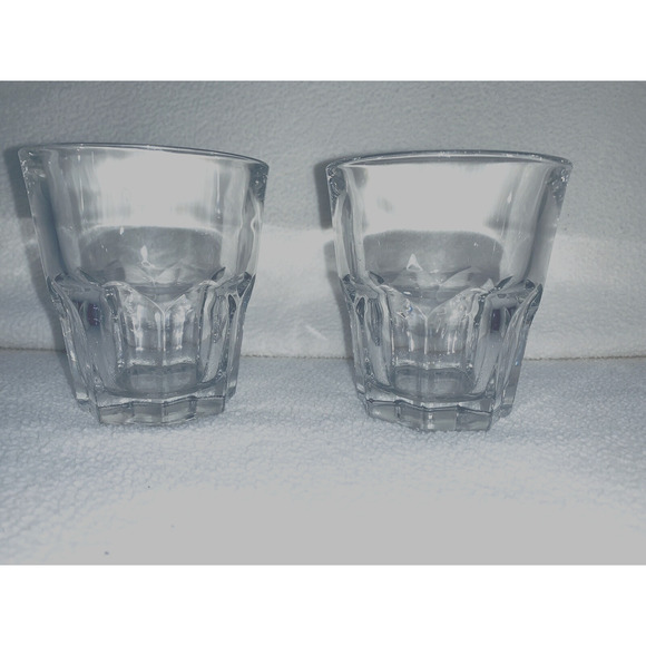 Lot of 2 Arcoroc USA Clear Glass 8 Panel Rocks Old Fashioned Cocktail Juice EUC - Picture 1 of 9